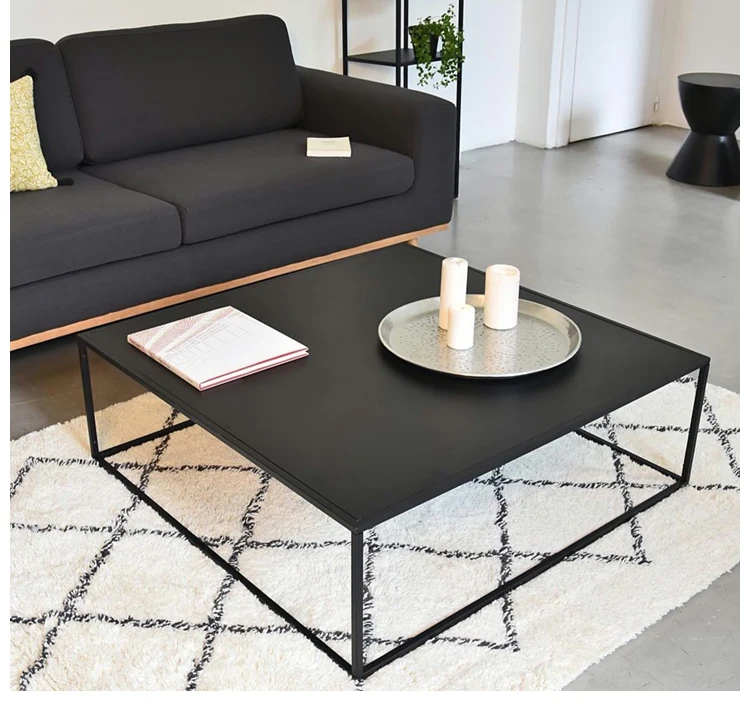 Modern Black Metal Square Coffee Table For Living Room Furniture - Buy