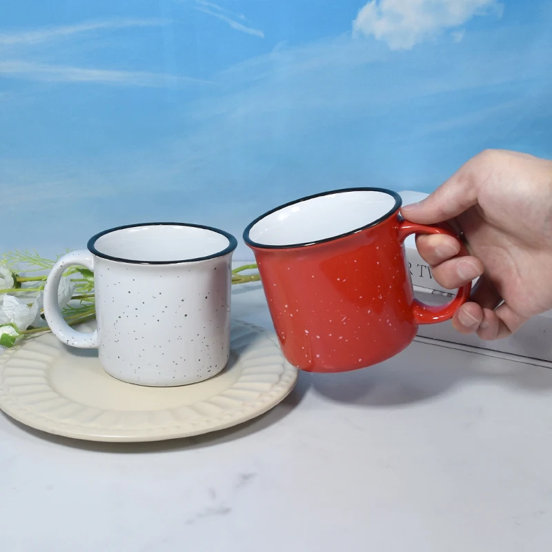 Custom Classic 15oz Vintage Speckled Camping Cup Mug