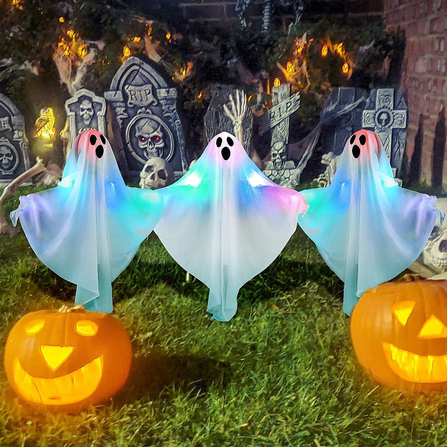 Halloween Led Light Up Eyes Motion Activated Animated Hanging Corpse ...