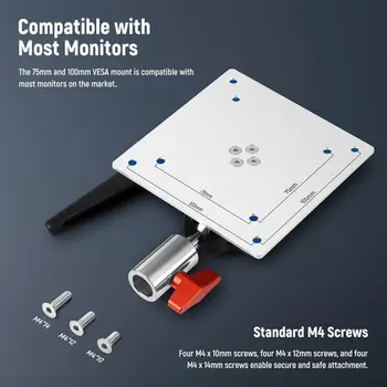 NEEWER 2 Pack Monitor Mount Adapter with VESA Mount, Aluminum Alloy Light Stand Adapter Dual 360 Ball Joint M4 Screw & 5/8" detail image