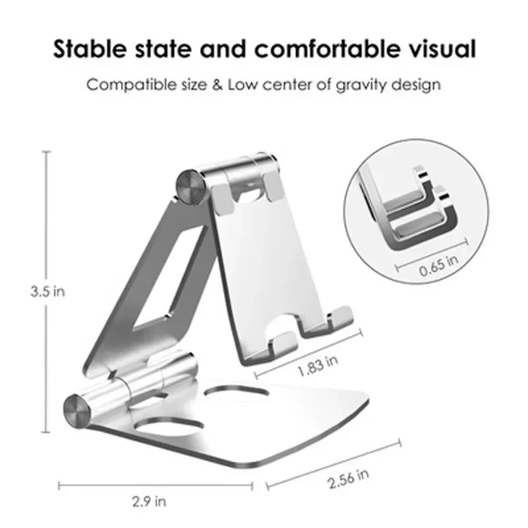 Aluminum Phone Stand Portable Adjustable Dual Folding Mobile Support