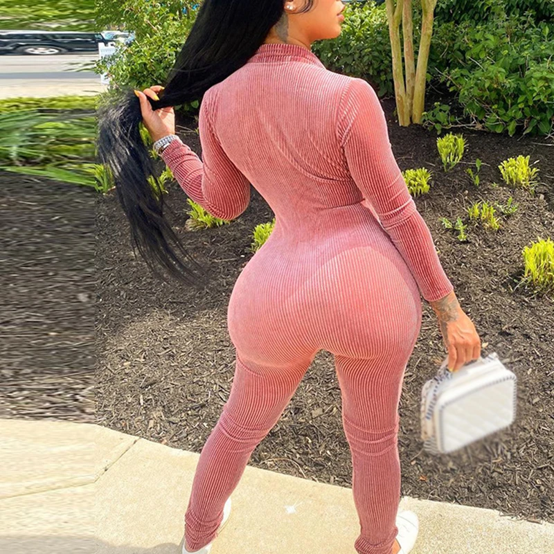 New Arrival True Size Fall Zip Jumpsuits Fall 2021 Long Sleeve One