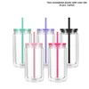 Coloré - Bocal à neige en plastique de 473 ml (16 oz) avec couvercles colorés / 25 pièces