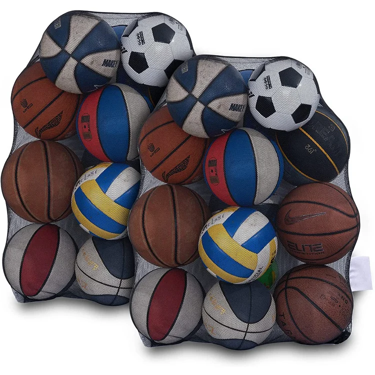 Extra large Heavy Duty Sports Mesh Drawstring Durable Soccer Ball Bag For Baseball