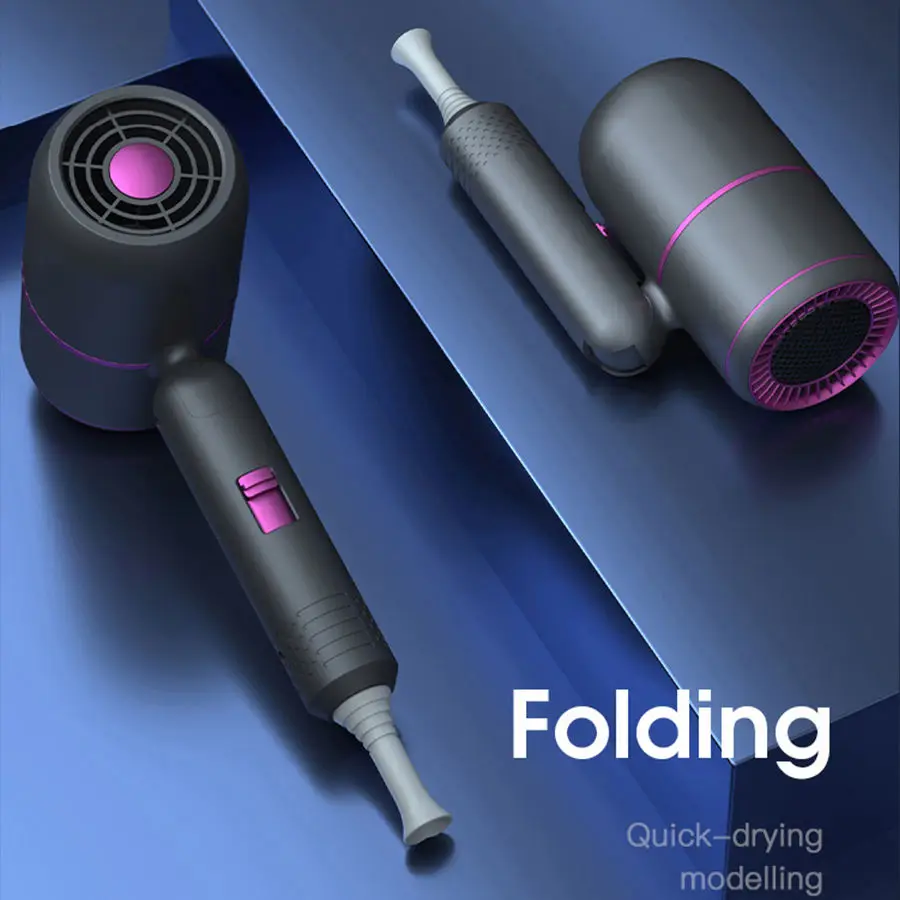2000W High Speed Professional Portable Foldable Ionic Hair Blow Dryer Kit with Diffuser Travel Salon Home Folding Hair Dryer