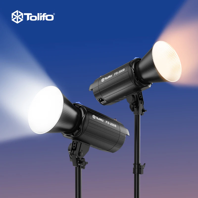 TOLIFO 120W & polight LED撮影照明 セット Tolifo Cob Led Studio Lights - 120W & 200W Portable Bi Color