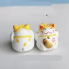Yellow and White Fukubukuro Maneki-neko