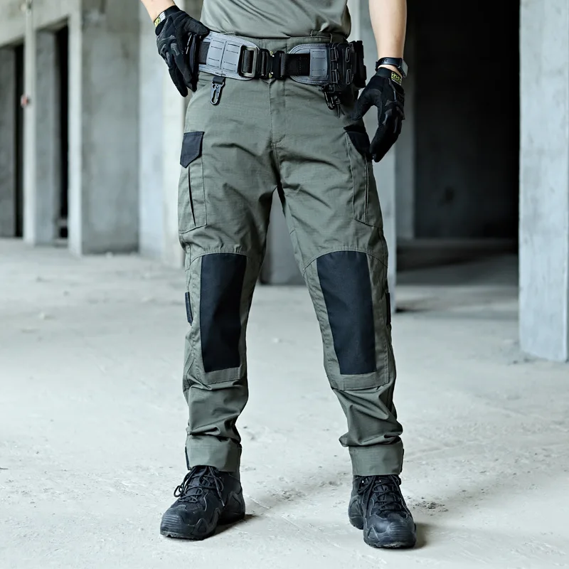 Men's XL Tactical Cargo Pants with Knee Pads Nylon Camo Trousers for Paintball Vintage Decoration Work Outdoor Hiking