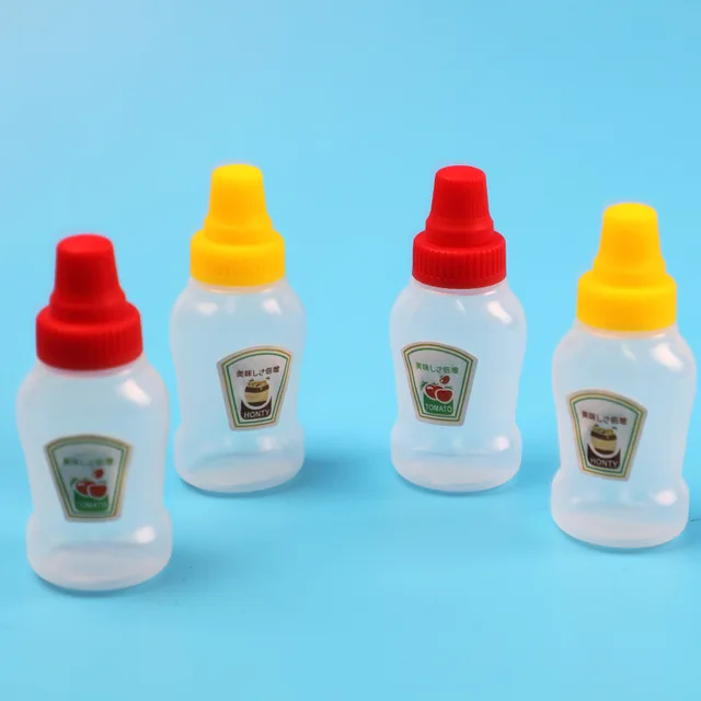 4pcs set Mini Condiments Squeeze Bottle Travel Condiment Squeeze Bottles Mini Ketchup Bottles