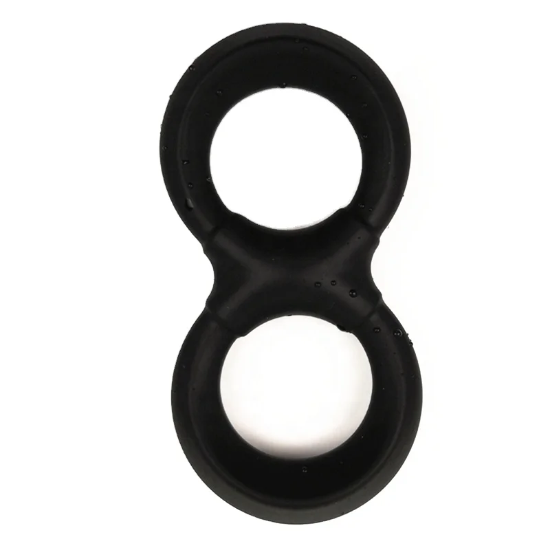Liquid Silicone Cock and Ball Ring Delay Ejaculation Reusable Stretcher Black Liquid Silicone Cock Ring of Men with Cock Ring