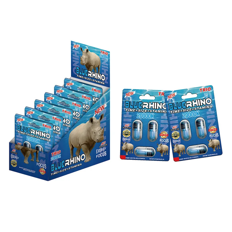 Customized Design Vip Go Rhino-Gold 69k Silver 3d Effect Blister Cards in s for Male Enhancer Capsule Pills Packaging