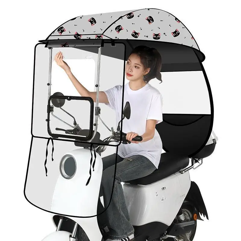 High Quality Universal Sunshade Windproof Waterproof Electric Motorcycle Umbrella