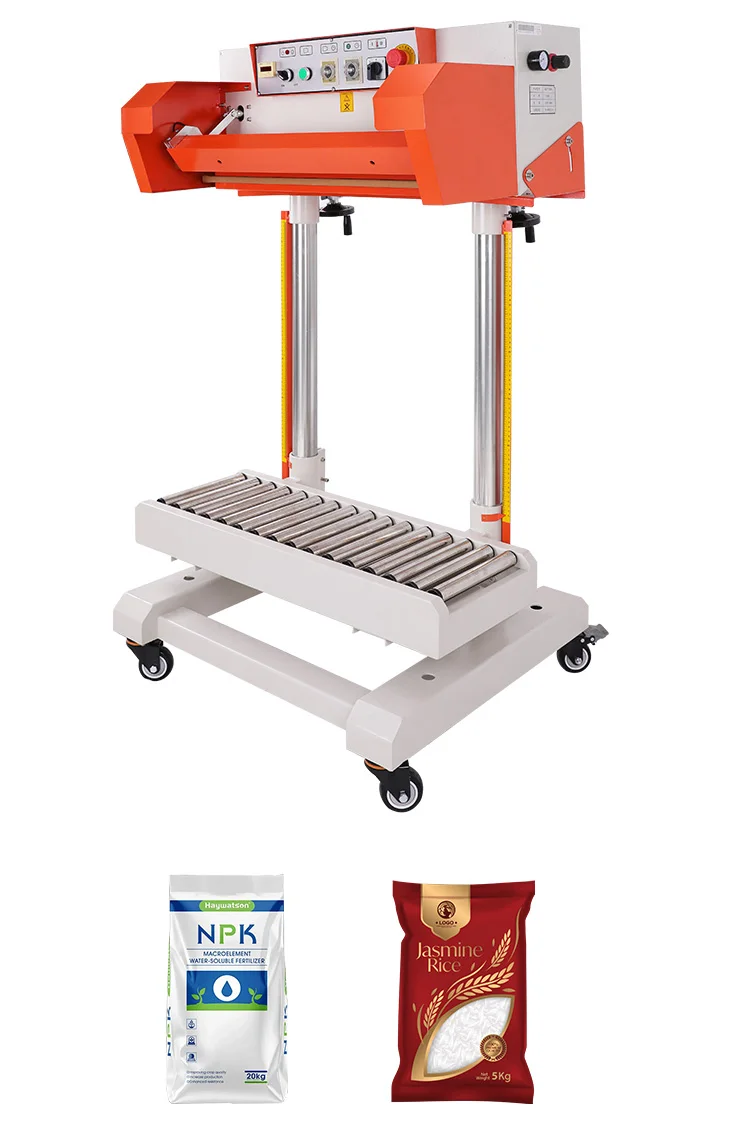 QLF-700A Semi-automatic High Speed Single Side Heating Packaging Rice Grain Fertilizer Large Bag Continuous Sealing Machine details