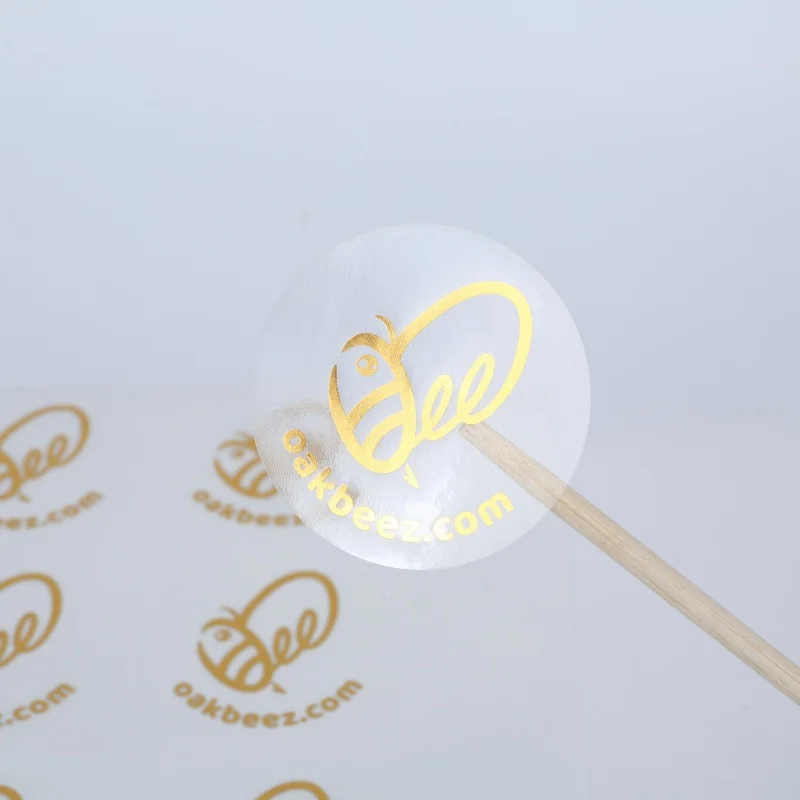 Custom Eco-Friendly Gold Foil Stickers Labels Digital Printing Vinyl Roll for Personal Care Packaging Bottle Candle LOGO Display