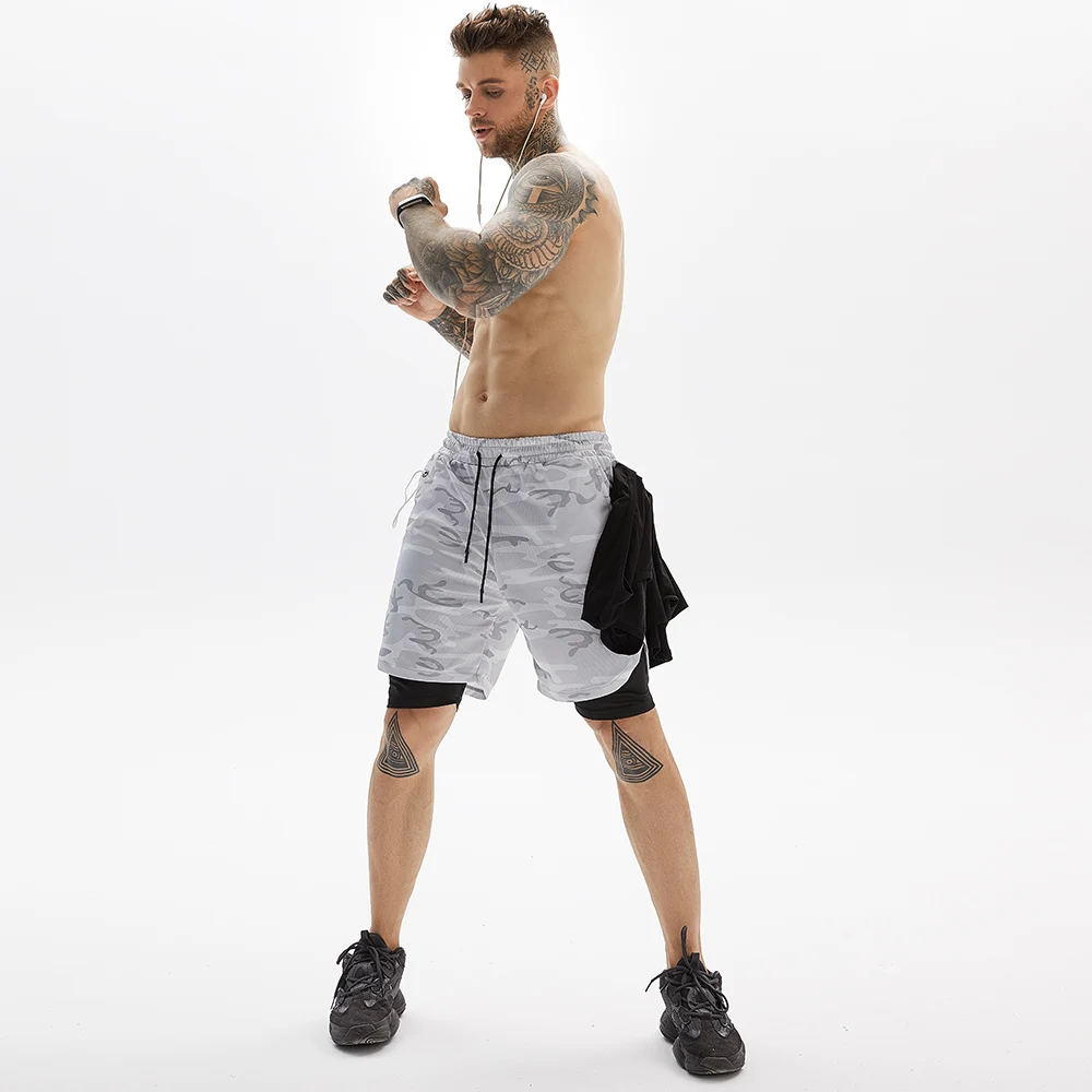 Wholesale Men's Summer Workout Classic Fit Drawstring Pockets Elastic Waist Casual Shorts341_voghion.com