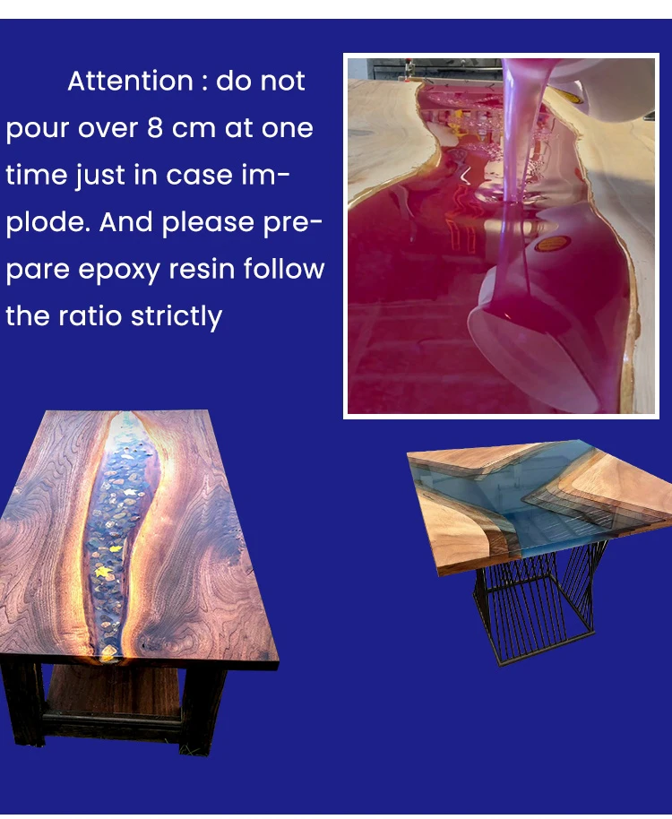 Quick curing 2:1 Casting high performance hardness yellowing resistance epoxy resin AB glue for wood river table