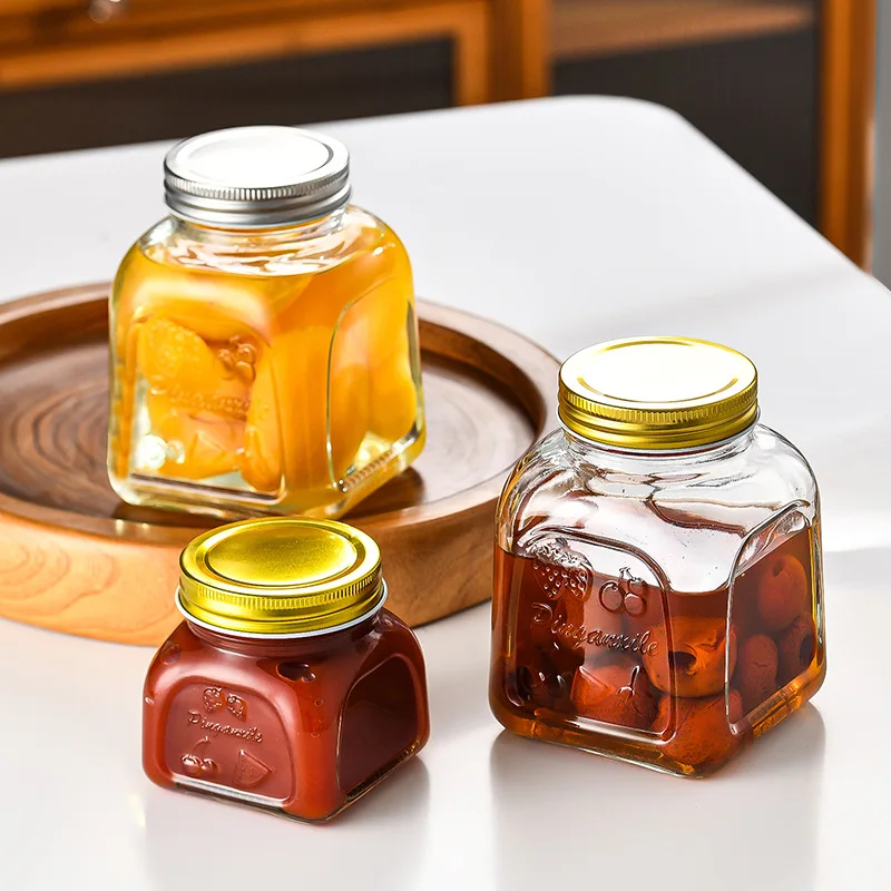 250ml 500ml 750ml Glass Mason Jar for Jam Honey Chili Sauce Bottling