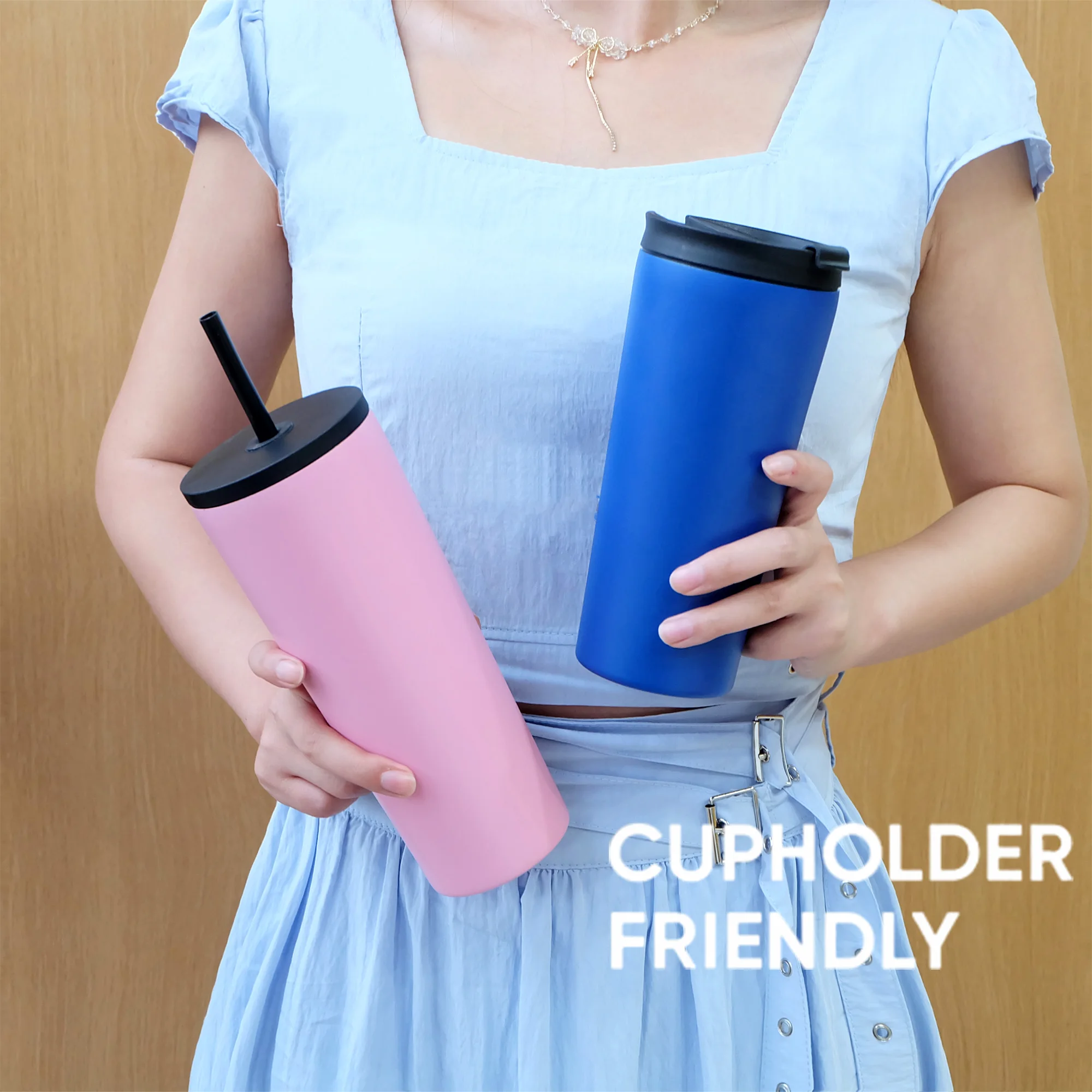 Simple Modern Tumbler With Straw For Hot Drinks Custom Stainless Steel