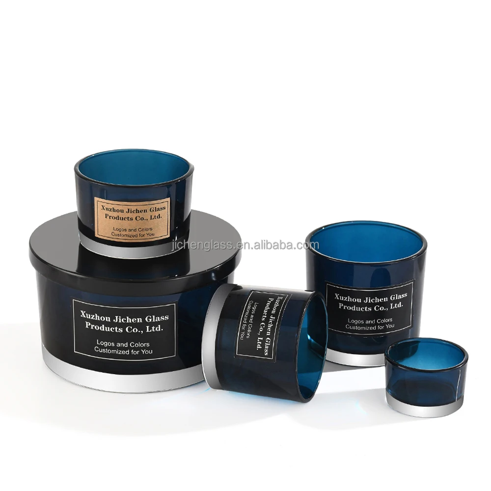 Customized New Arrival High Grade Green Glass Candle Containers Candle