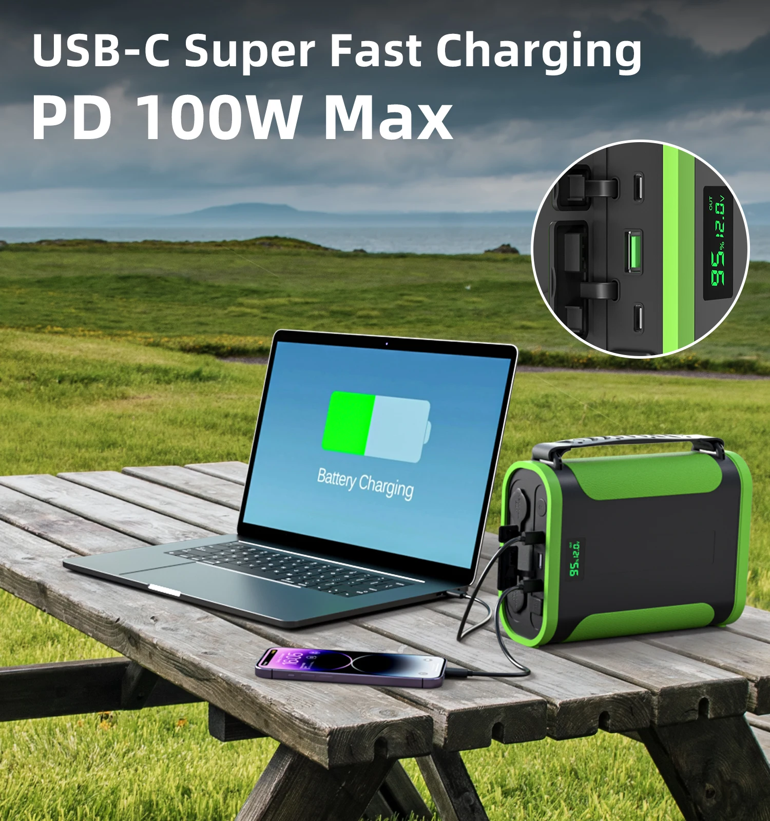 WSGDSG Externe accu, 100.000 mAh, USB, grote capaciteit, externe WSGDSG Externe accu, 100.000 mAh, USB, grote capaciteit, externe