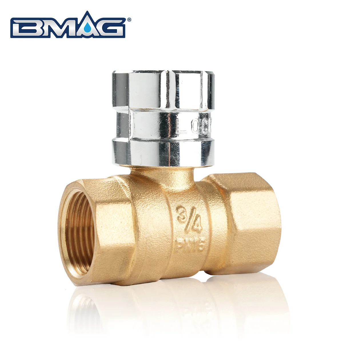 BMAG 1/2" to 2" BSPP BSPT NPT Female Thread CW617N Brass Magnetic Lockable Valve for Water Meter