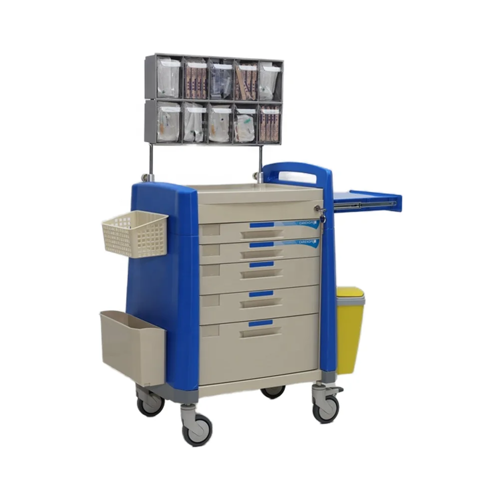 Medical Trolley Cart Rapid-Access System Height-Adjust ABS Material Modern Design Noise-Free Caster for Hospital Living Room 6