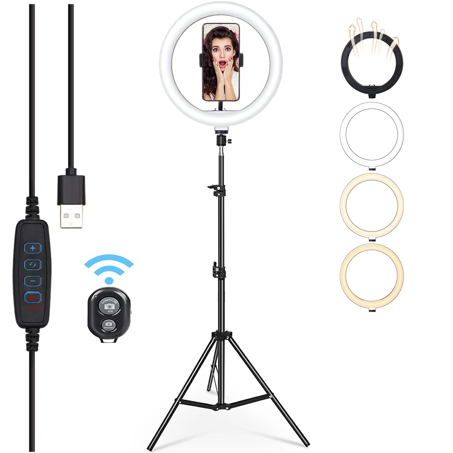 10inch ring light price foldable makeup selfie ring light led circle portable tripod stand ring light 26cm phone holder