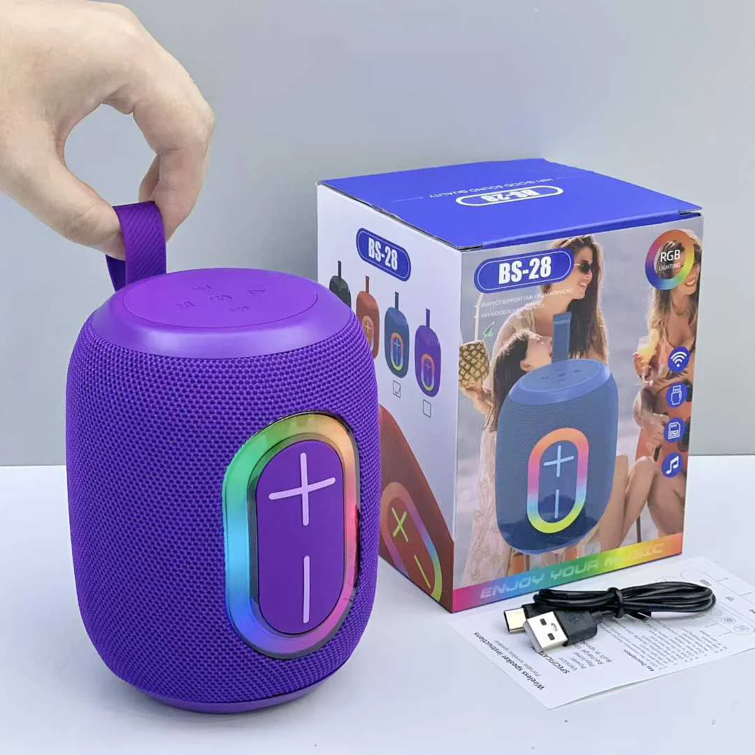 BS-28 ポータブル小型ステレオサブウーファー 無線BTスピーカー