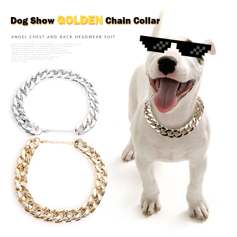 silver dog chain collar