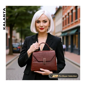 KALANTA Bags Girls Polyester 2026 Lining Pattern Bolsos Luxury Office Daily Elegant Satchels Lock Handle