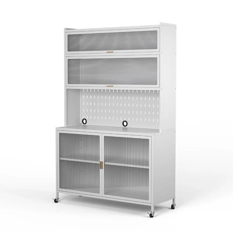 Отдельно стоящий кухонный шкаф для хранения с дверцами, металлический буфет для посуды, для использования в современных домах и квартирах