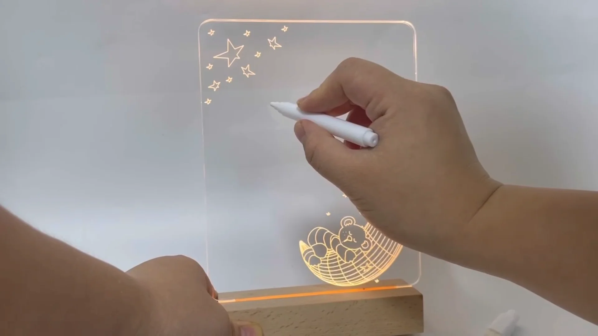 Diy Handwriting Blank Acrylic Plate Switch Control Warm White Light