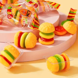 Customizable Bulk Snacks Burger and Fruit Flavored QQ Candy Sweet Juice Gummy Casual Snacks OEM Wholesale