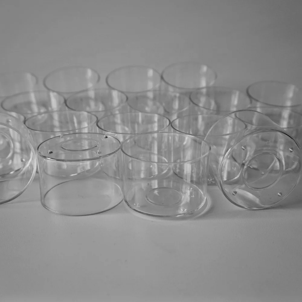 Clear Polycarbonate Candle Container Candle Holders for DIY Candle Making 20PCS with Wicks