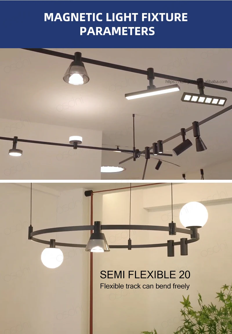 现代表面曲线线性柔性发光二极管轨道灯圆形智能涂鸦紫蜂无线轨道Diy Dc48V装饰吊灯