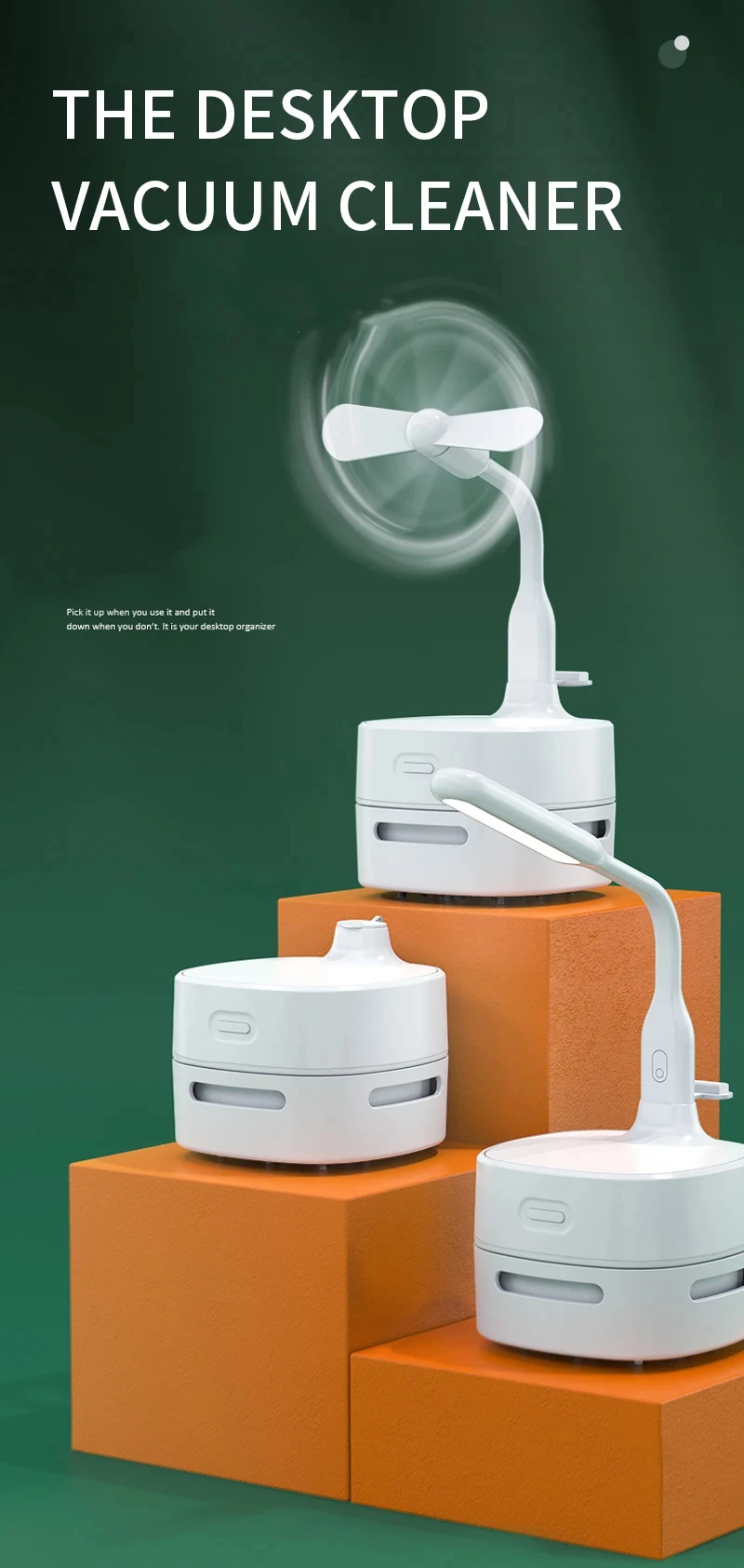 Office Desk Dust Tool Table Sweeper Bagless Mini Desktop Vacuum Cleaner ...