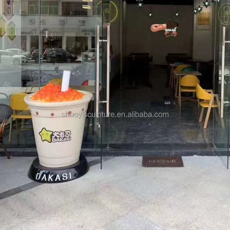 Custom 4FT 5FT 6FT High Giant Outdoor Resin Fiberglass Bubble Tea Cup Model  Factory - China Sculptures and Home Decoration price