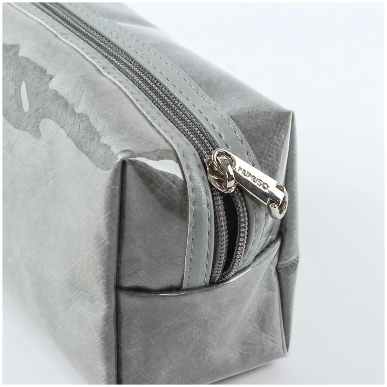 Factory Direct Washed Kraft Paper Covered PVC Waterproof Travel Paper Make UP Bag