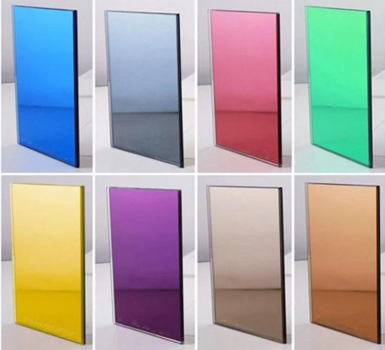 Gold Grey Green Grey Blue Bronze Tinted Colored Decorative Mirror Glass