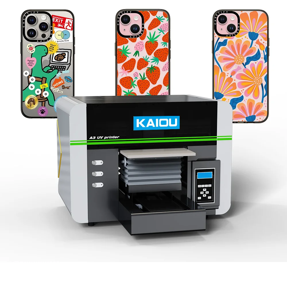 Kaiou A3 DTF Printer Digital Automatic Plastic Cup Glass UV Printer Certified ID Card Pens Books Keychain UV Print Machine