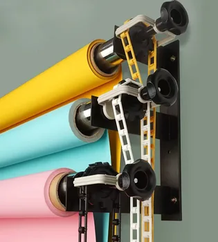 Triple Roller Wall Mount Retractable Manual Photography Backdrop Support System Photo Video Studio Backdrop Stand