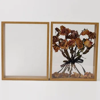 Hot selling popular DIY dried flower wooden shadow box frames wholesale 12x12