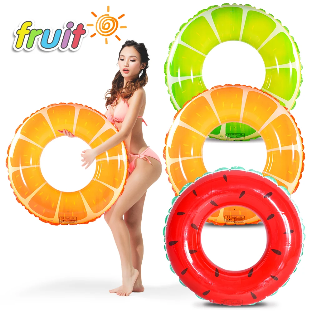 Customized Summer Party Fruit-Inspired PVC Inflatable Swimming Rings Water Ring Pool Float Tube for Kids and Adults