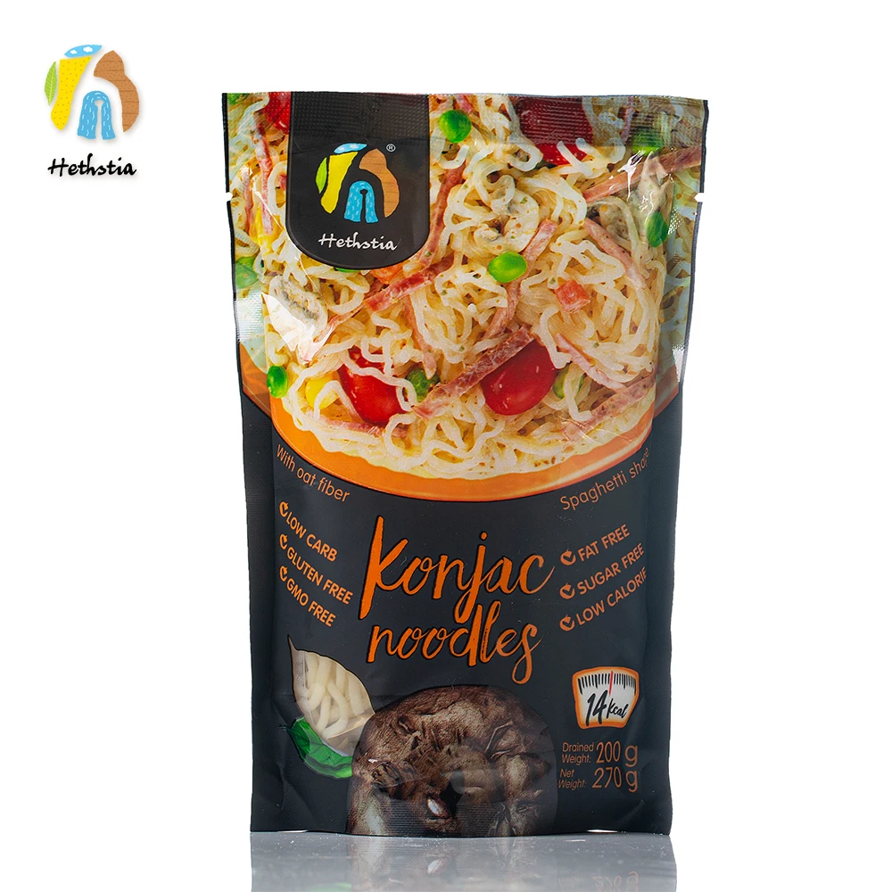 Odorless Sugar Free Different Types of Konjac Oat Fiber Pasta Instant Noodles With Bag Packaging