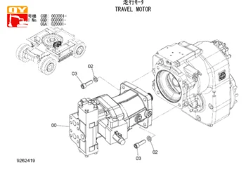 Jining Qianyu Genuine Brand New ZX170 ZX190 Travel Motor
