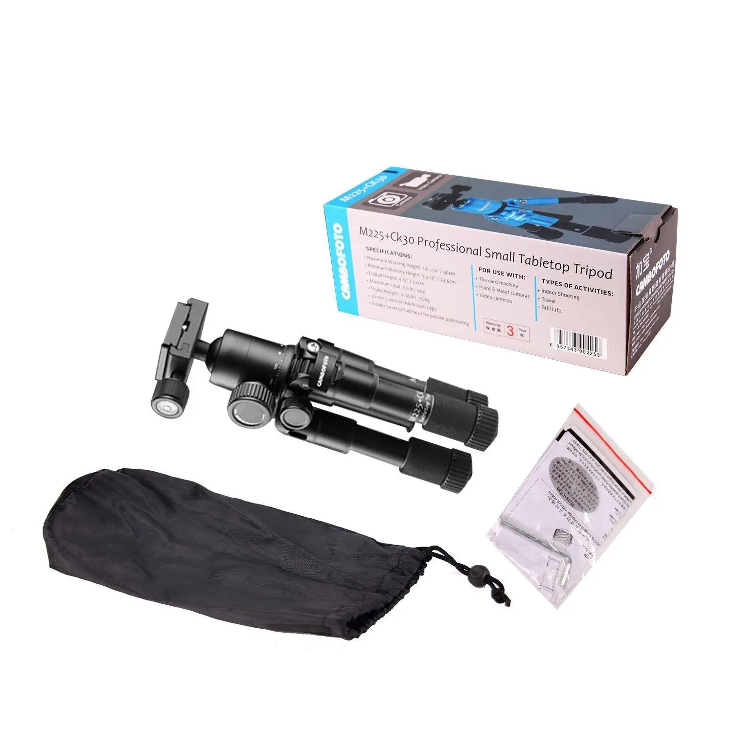 Cambofoto M225+CK30 Lightweight Tripod for DSLR Video