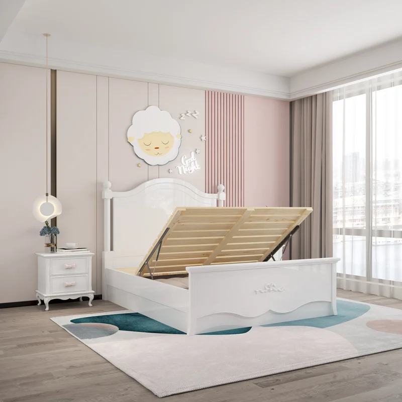 Korean Style Modern Queen King Luxury Single Double Upholstered Wooden