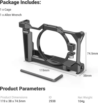 Smallrig Camera Cage for Sony Zv1 Camera with Silicone Gel Grip Cold Shoe Mount -2938 detail image