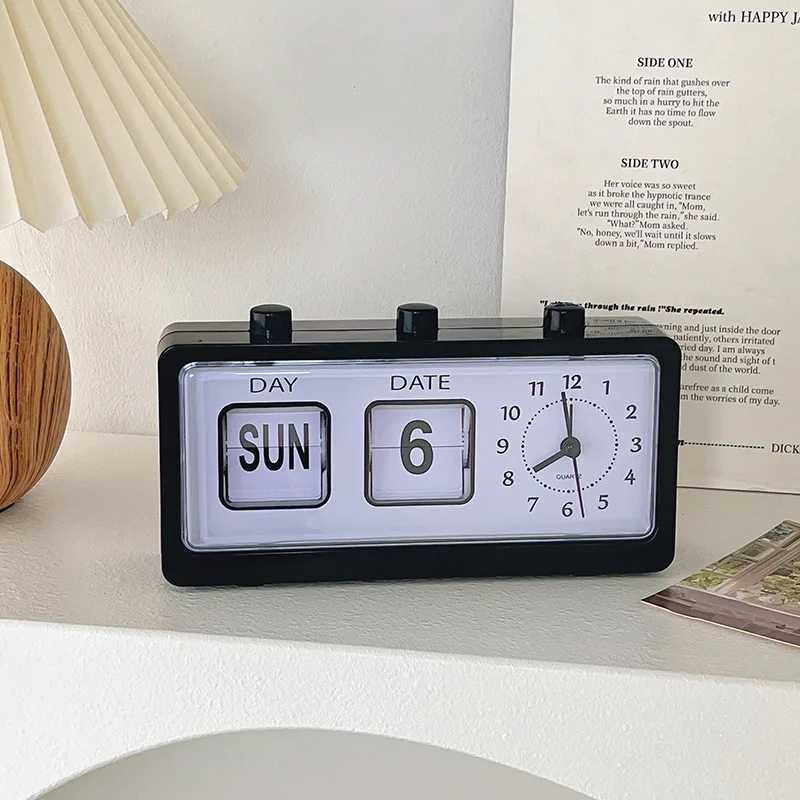Vintage Flip Down Digital Table Desk Clock Clear Time Display Retro Brief Auto Flip Clock