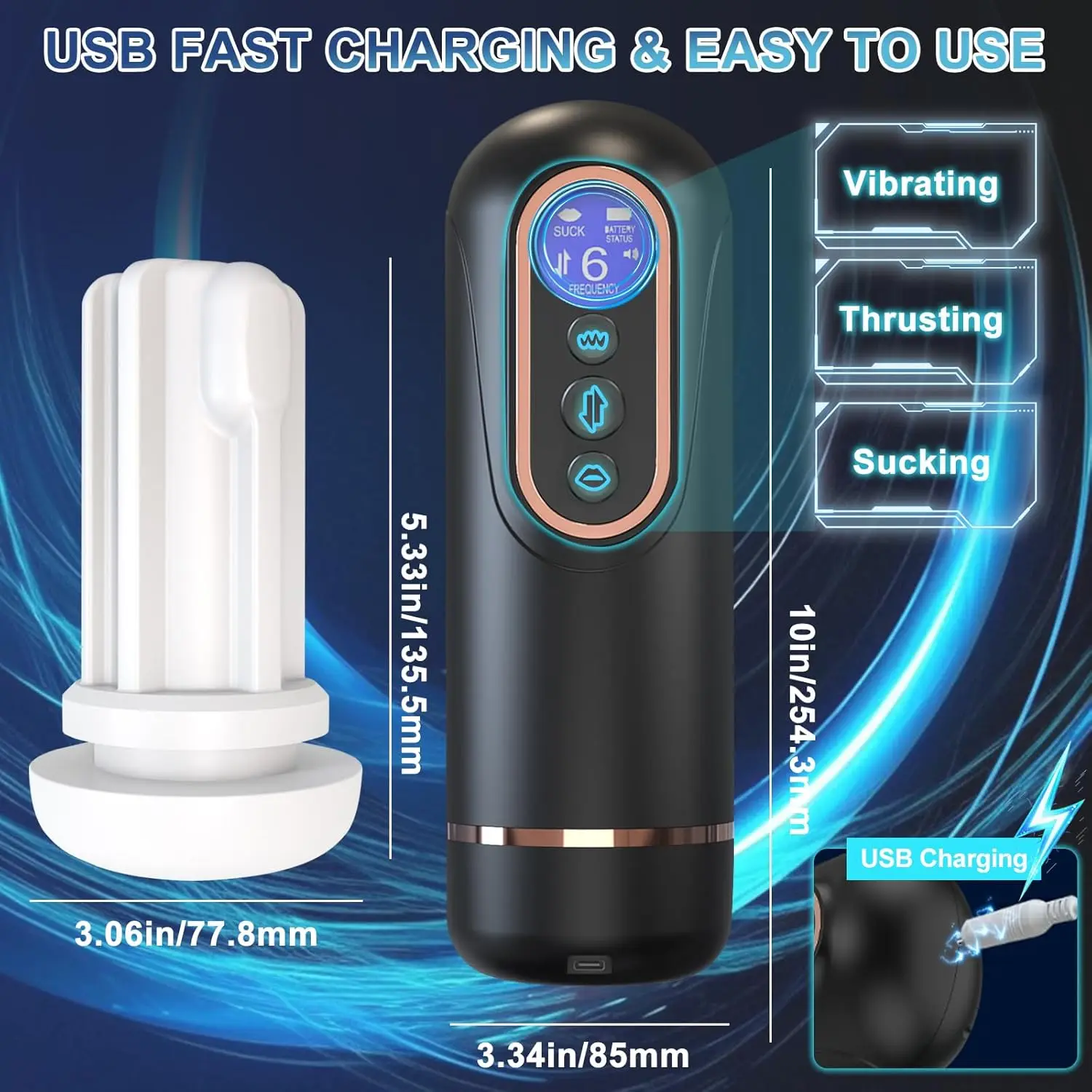 Men's Telescopic Vibrator Masturbator Adult Sex Toy with Sucking Feature Designed for Male Masturbation Men's Telescopic Vibrator Masturbator Adult Sex Toy with Sucking Feature Designed for Male Masturbation